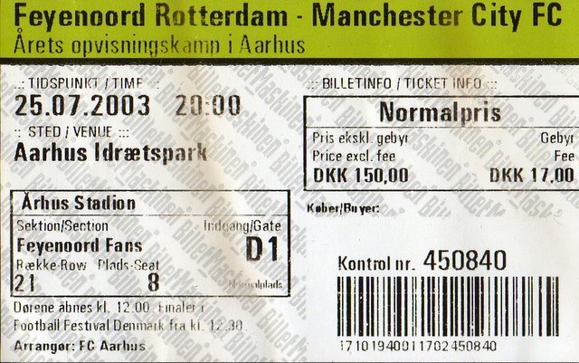 Toegangskaart Feyenoord – Manchester City
