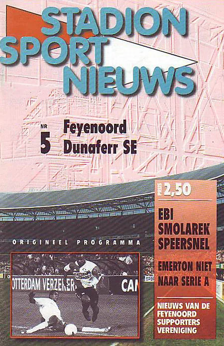 Programmaboekje Feyenoord – Dunaferr SE