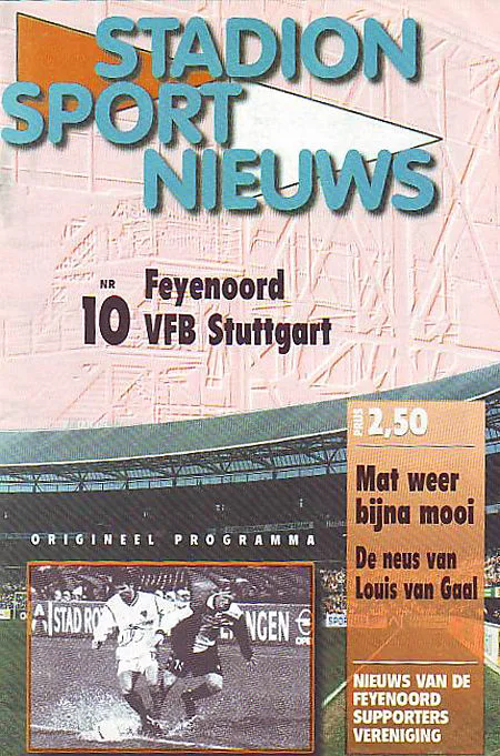 Programmaboekje Feyenoord – VfB Stuttgart