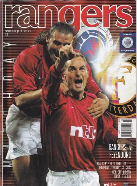 Programmaboekje Glasgow Rangers – Feyenoord