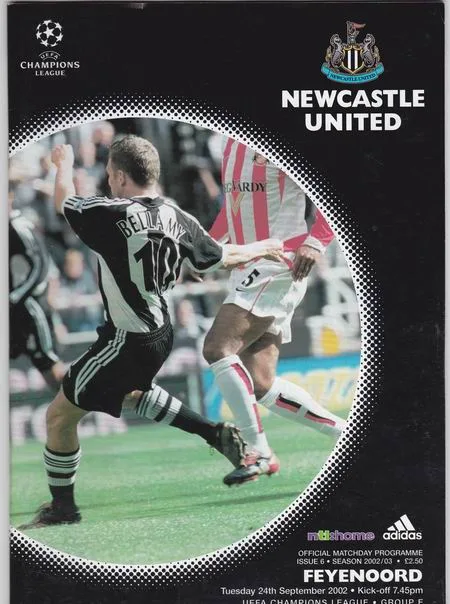 Programmaboekje Newcastle United – Feyenoord