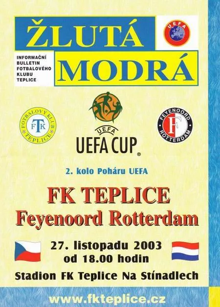 Programmaboekje SK Teplice – Feyenoord