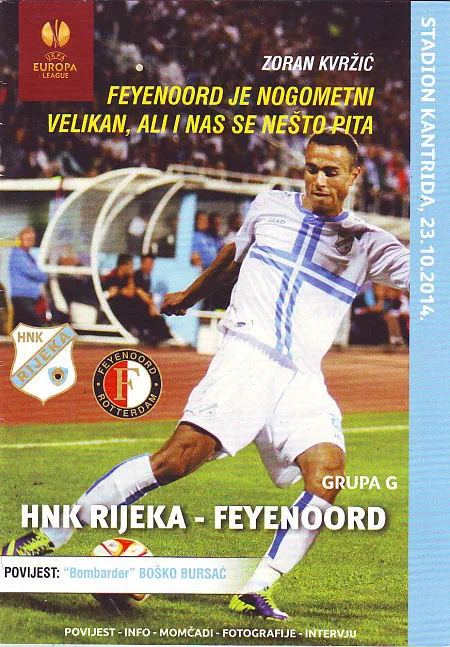 Programmaboekje HNK Rijeka – Feyenoord