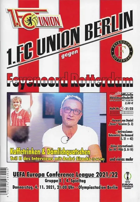 Programmaboekje 1. FC Union Berlin – Feyenoord