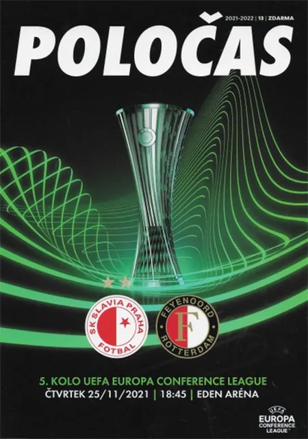 Programmaboekje Slavia Praag – Feyenoord