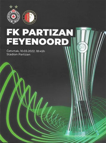 Programmaboekje FK Partizan Belgrado – Feyenoord