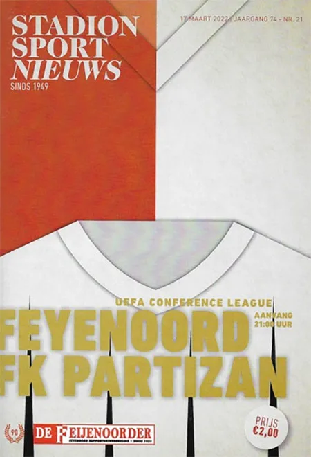 Programmaboekje Feyenoord – FK Partizan Belgrado