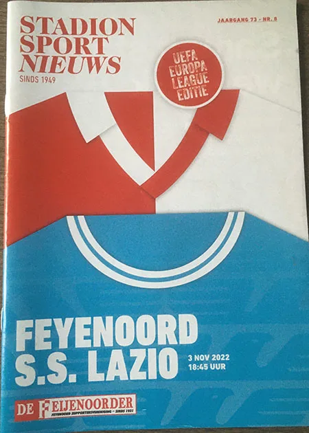 Programmaboekje Feyenoord – Lazio Roma