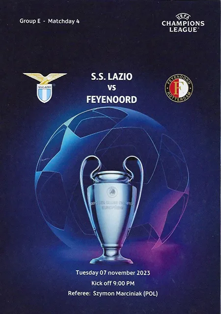 Programmaboekje Lazio Roma – Feyenoord