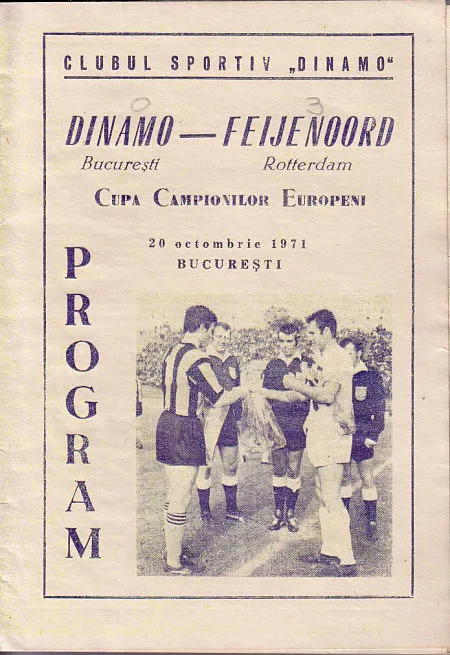Programmaboekje Dinamo Boekarest – Feyenoord