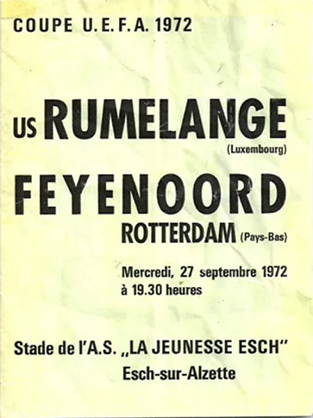 Programmaboekje US Rumelange – Feyenoord