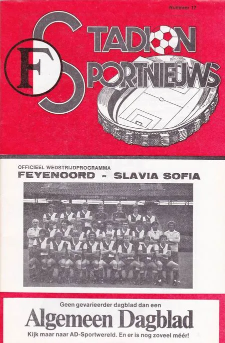 Programmaboekje Feyenoord – Slavia Sofia