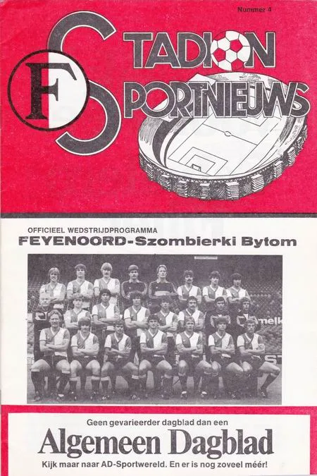 Programmaboekje Feyenoord – Szombierki Bytom