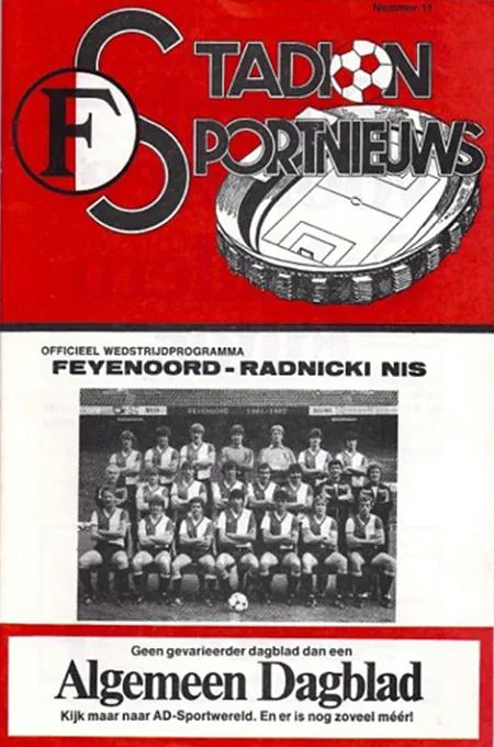 Programmaboekje Feyenoord – Radnicki Nis