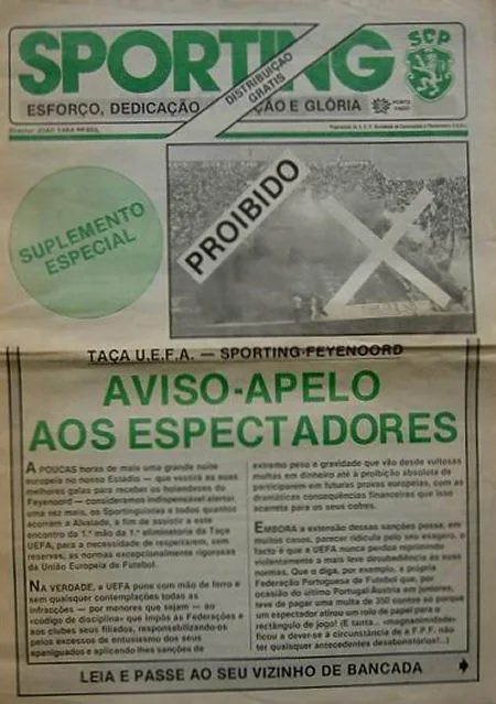 Programmaboekje Sporting Portugal – Feyenoord