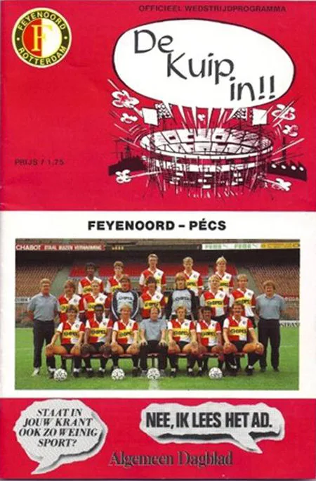 Programmaboekje Feyenoord – MSC Pecs