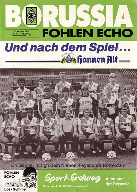 Programmaboekje Borussia Mönchengladbach – Feyenoord