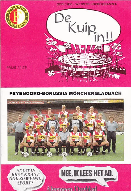 Programmaboekje Feyenoord – Borussia Mönchengladbach