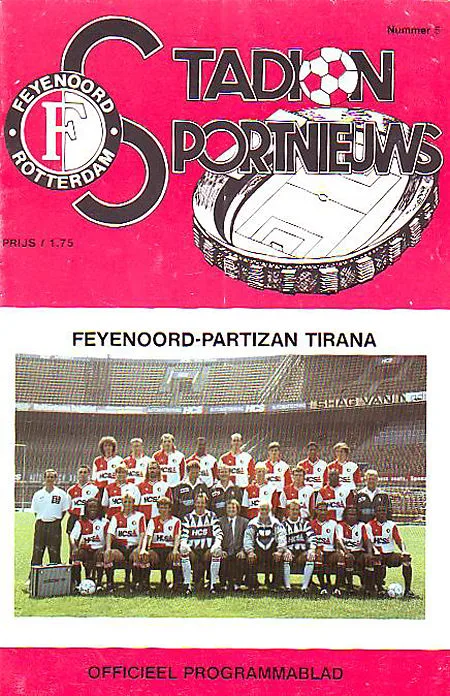 Programmaboekje Feyenoord – Partizan Tirana