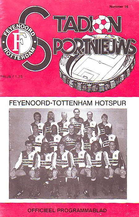 Programmaboekje Feyenoord – Tottenham Hotspur