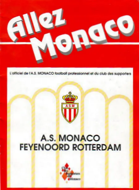 Programmaboekje AS Monaco – Feyenoord