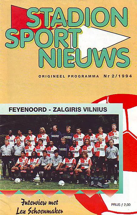 Programmaboekje Feyenoord – Zalgiris Vilnius