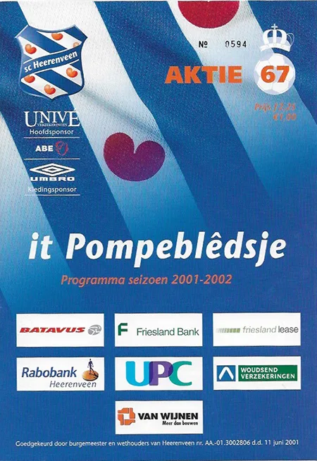 Programmaboekje sc Heerenveen – Feyenoord