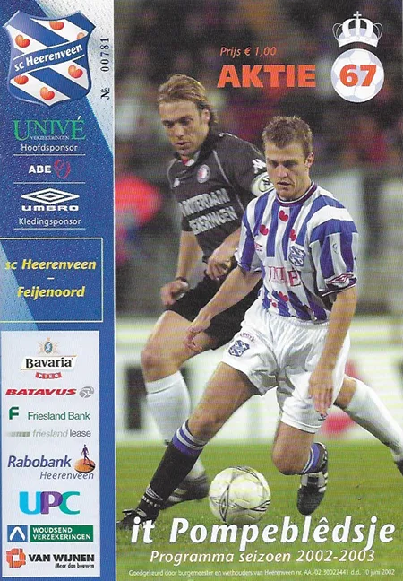 Programmaboekje sc Heerenveen – Feyenoord