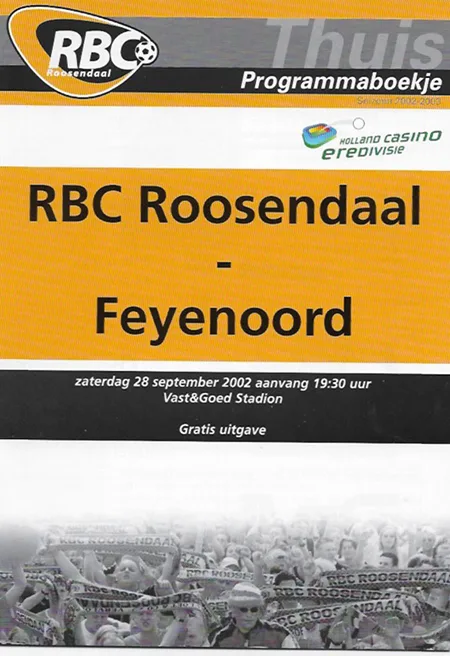 Programmaboekje RBC – Feyenoord