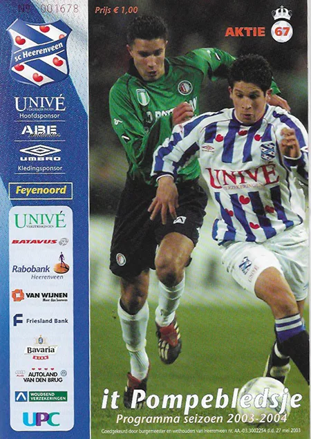 Programmaboekje sc Heerenveen – Feyenoord