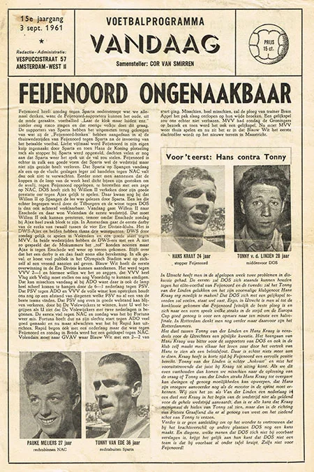 Programmaboekje DOS – Feyenoord