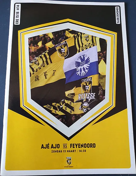 Programmaboekje Vitesse – Feyenoord