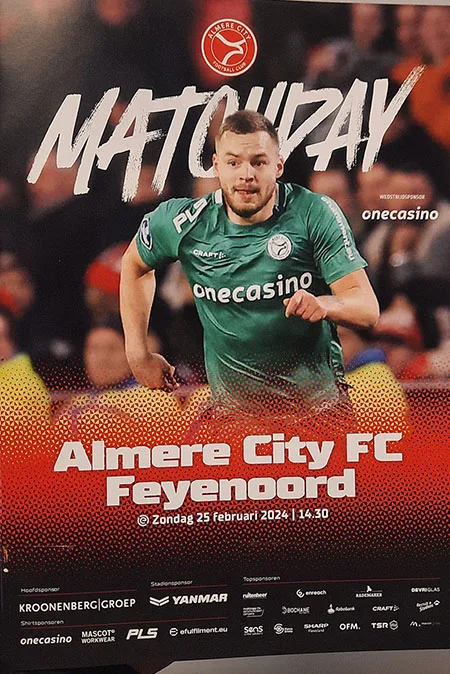 Programmaboekje Almere City FC – Feyenoord