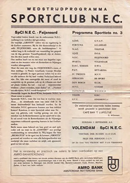 Programmaboekje SC NEC – Feyenoord