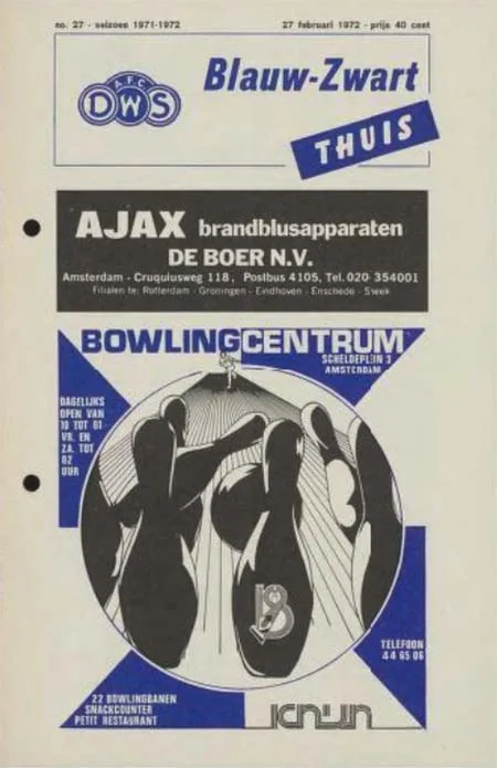 Programmaboekje DWS – Feyenoord