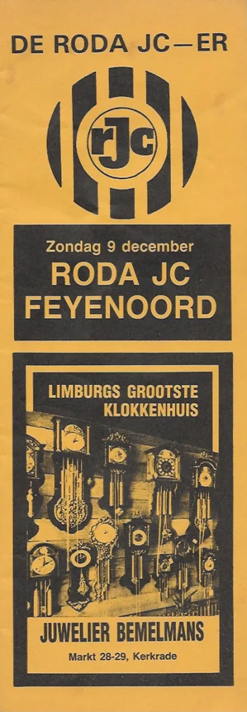 Programmaboekje Roda JC – Feyenoord