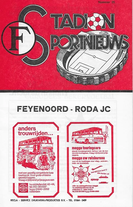 Programmaboekje Feyenoord – Roda JC