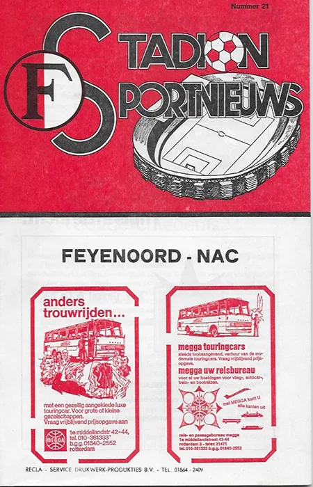 Programmaboekje Feyenoord – NAC Breda