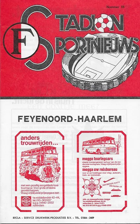 Programmaboekje Feyenoord – Haarlem