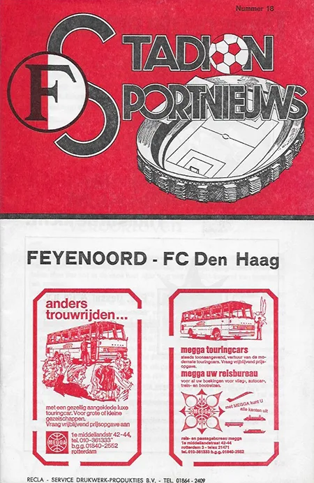 Programmaboekje Feyenoord – ADO Den Haag