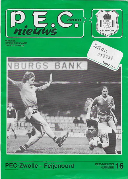 Programmaboekje FC Zwolle – Feyenoord