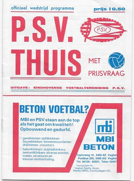 Programmaboekje PSV – Feyenoord