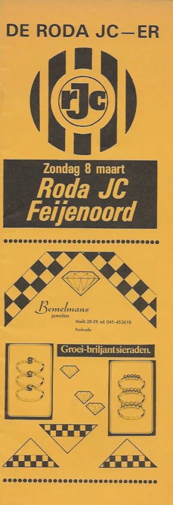 Programmaboekje Roda JC – Feyenoord