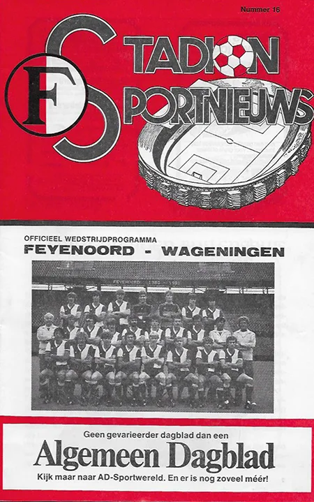Programmaboekje Feyenoord – FC Wageningen