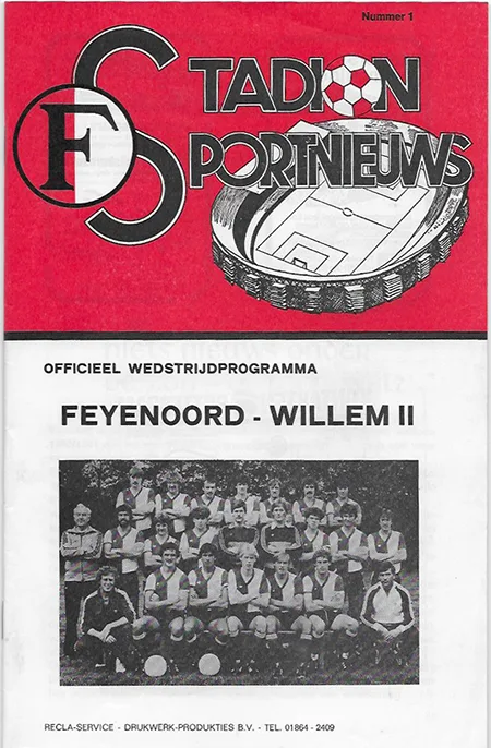 Programmaboekje Feyenoord – Willem II