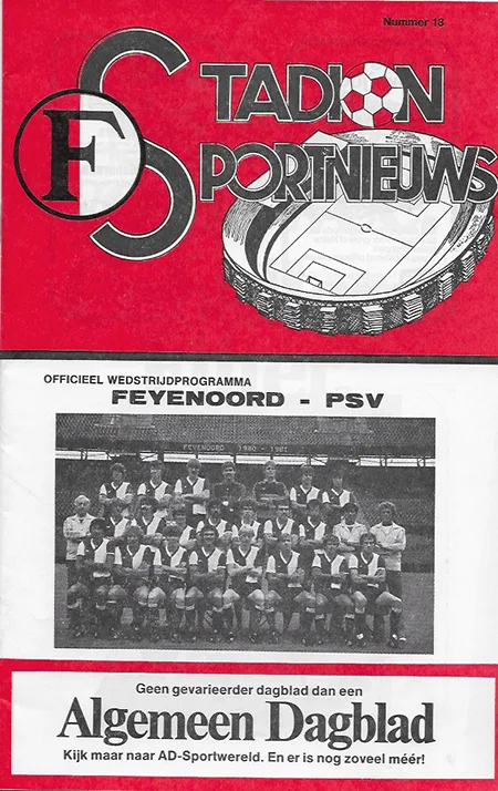 Programmaboekje Feyenoord – PSV