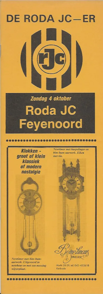 Programmaboekje Roda JC – Feyenoord