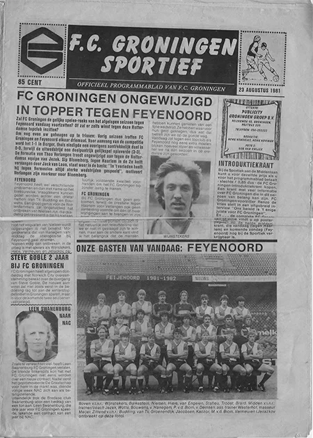 Programmaboekje FC Groningen – Feyenoord