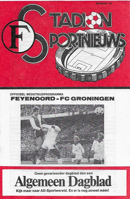 Programmaboekje Feyenoord – FC Groningen