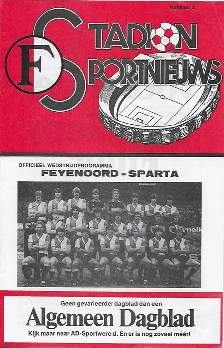 Programmaboekje Feyenoord – Sparta Rotterdam